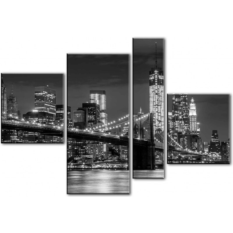 Malvis Čtyřdílný obraz Brooklyn Bridge