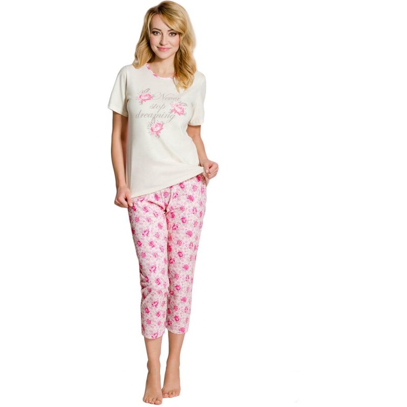 Regina Dámské bavlněné pyžamo Rosie s růžičkami