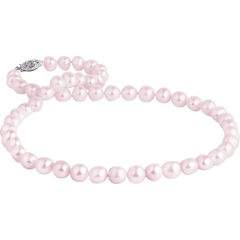 Perlový náhrdelník z malých růžových perel KLENOTA ps022