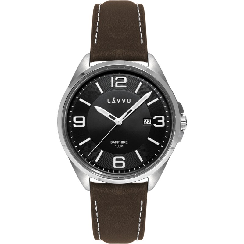 Pánské hodinky se safírovým sklem LAVVU HERNING Black / Top