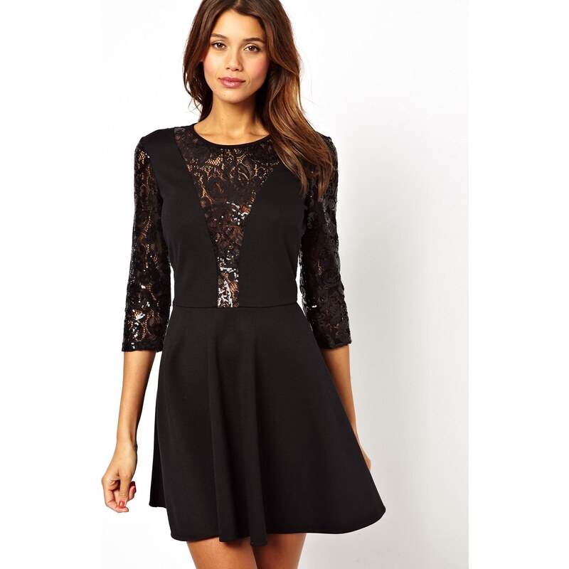 ASOS Sequin and Lace Skater Dress