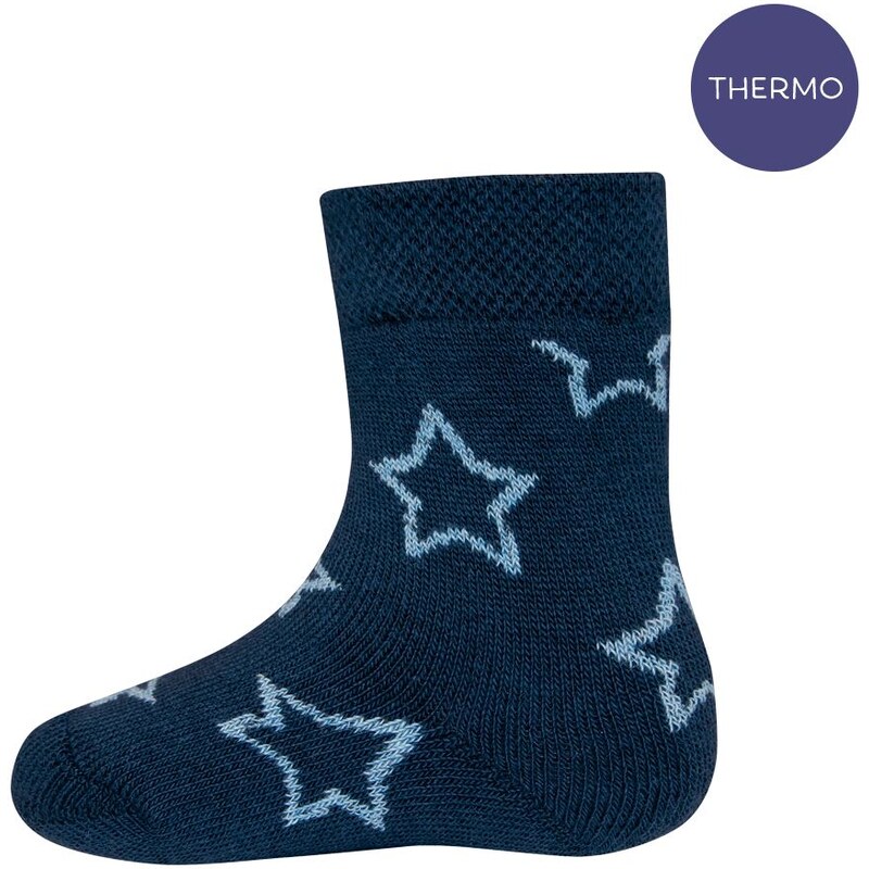 EWERS dětské ponožky termo hvězdičky tmavě modrá