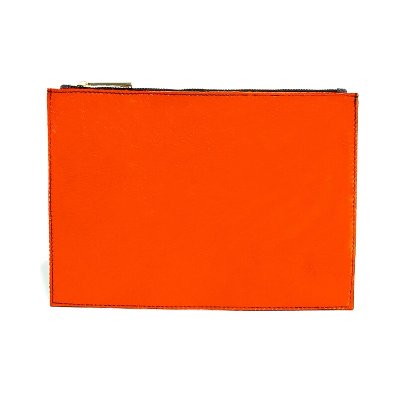 ASOS Leather Clutch Bag In Pony
