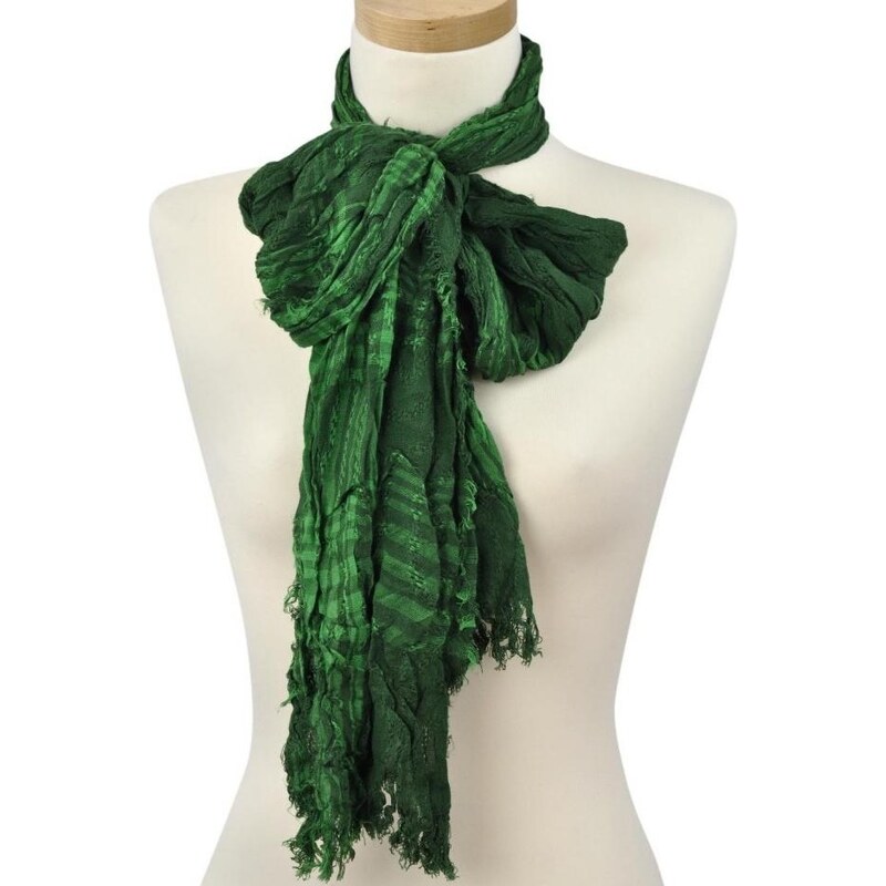 Pruhovaný šátek sz0410 zelený