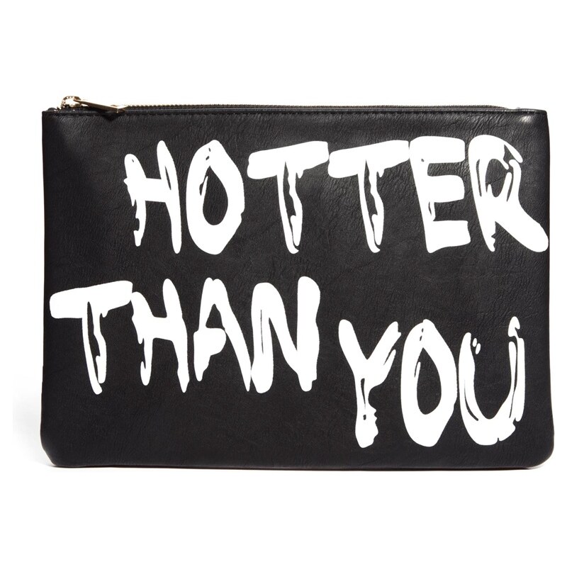 ASOS Clutch Bag With 'Hotter Than You' Slogan