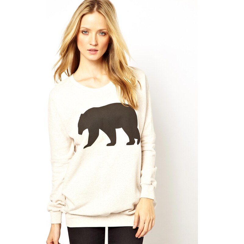 Selected Eight Long Sleeve Sweater with Bear Print