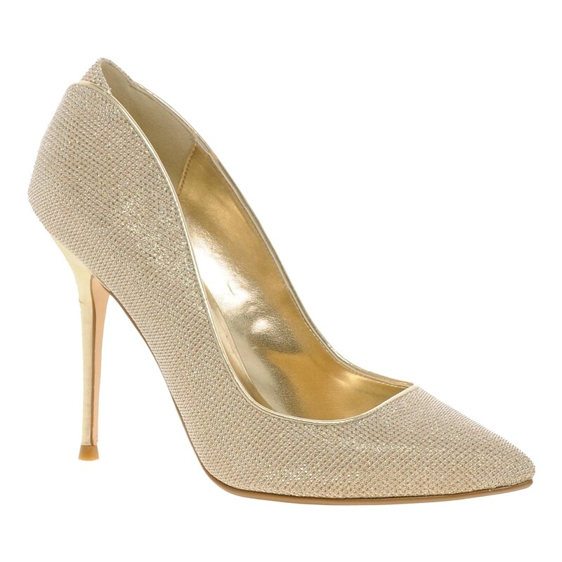 Dune Ballroom Gold Pointed Court Shoes