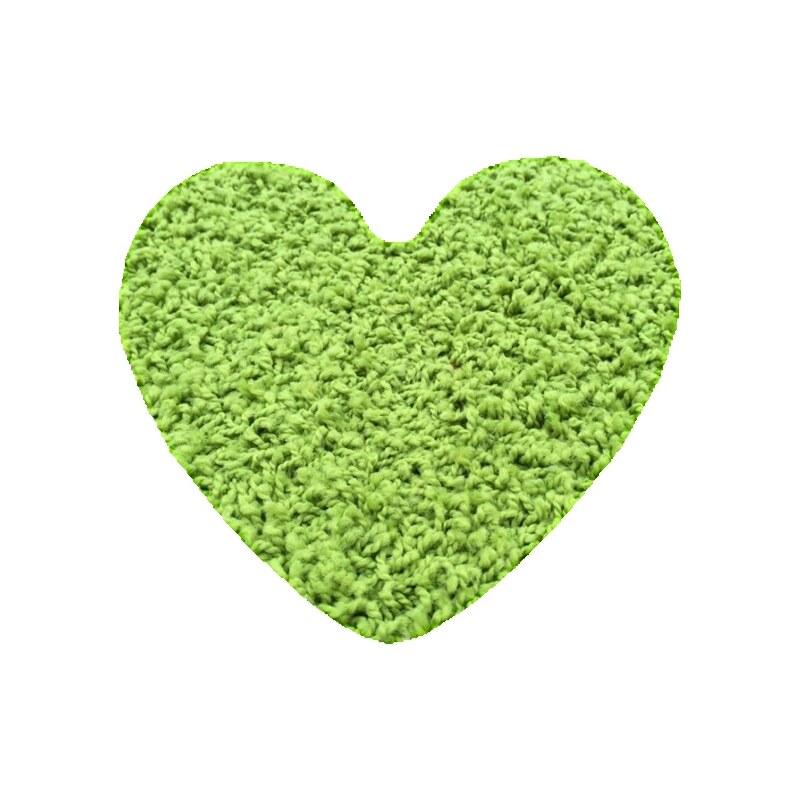 Vopi koberce Kusový koberec Color shaggy zelený srdce - 120x120 cm