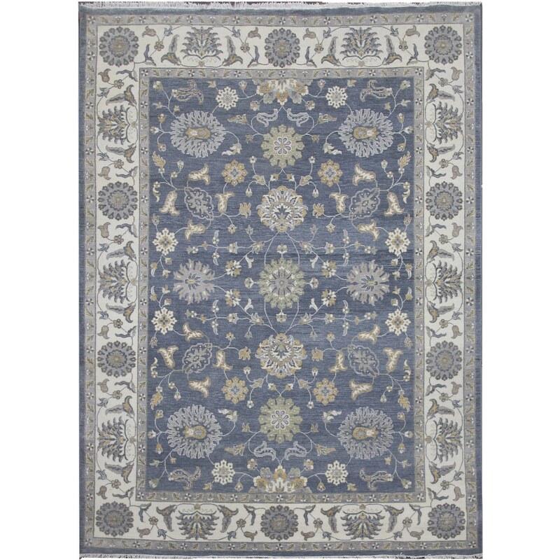 Diamond Carpets koberce Ručně vázaný kusový koberec Diamond DC-ZIGLER Jeans blue/ivory - 180x275 cm