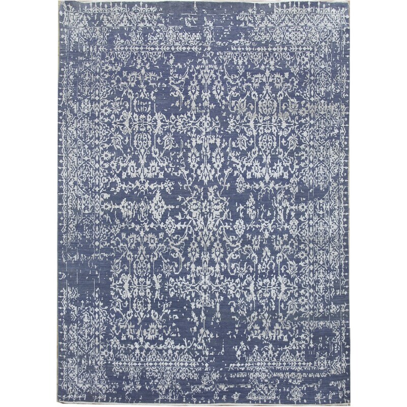 Diamond Carpets koberce Ručně vázaný kusový koberec Diamond DC-JK 1 Jeans blue/silver - 180x275 cm