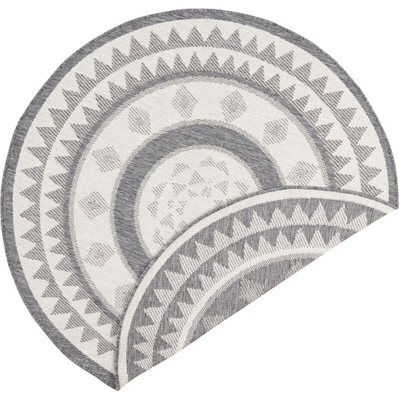 NORTHRUGS - Hanse Home koberce Kusový koberec Twin Supreme 103413 Jamaica grey creme kruh – na ven i na doma - 200x200 (průměr) kruh cm