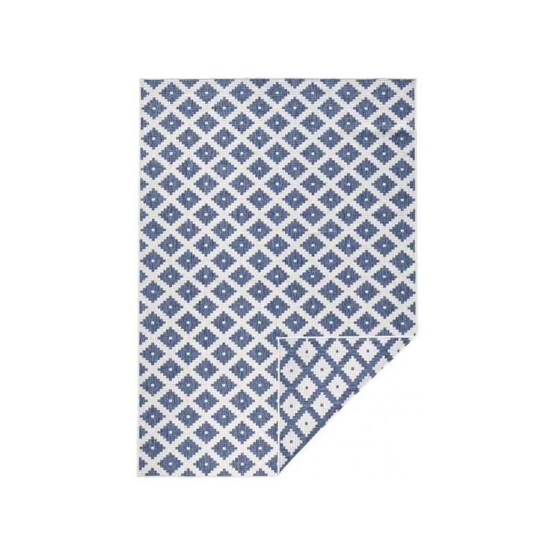 NORTHRUGS - Hanse Home koberce Kusový koberec Twin-Wendeteppiche 103128 blau creme – na ven i na doma - 80x350 cm