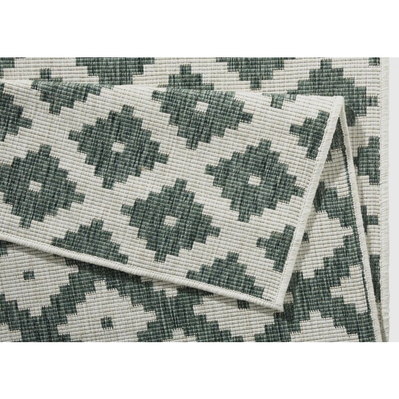 NORTHRUGS - Hanse Home koberce Kusový koberec Twin-Wendeteppiche 103125 grün creme – na ven i na doma - 80x250 cm
