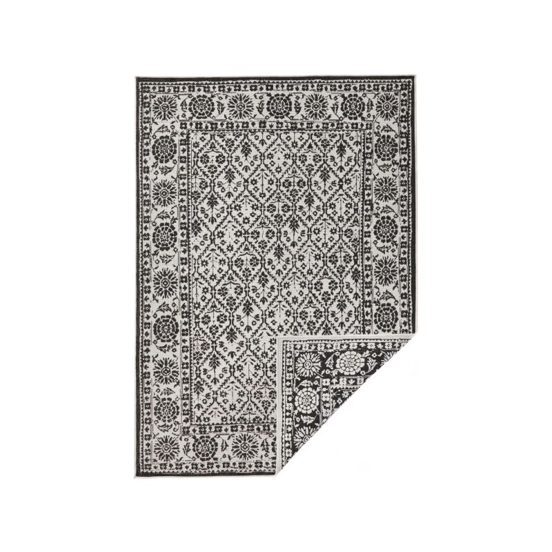 NORTHRUGS - Hanse Home koberce Kusový koberec Twin-Wendeteppiche 103113 schwarz creme – na ven i na doma - 160x230 cm