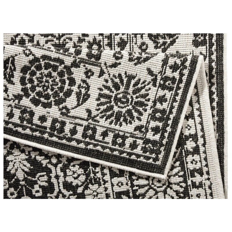 NORTHRUGS - Hanse Home koberce Kusový koberec Twin-Wendeteppiche 103113 schwarz creme – na ven i na doma - 160x230 cm