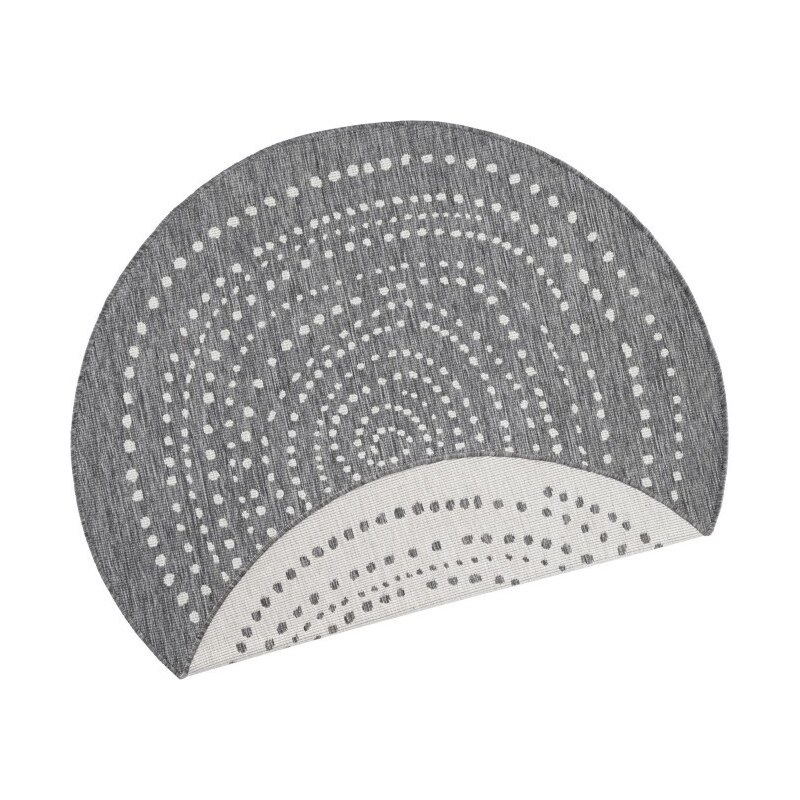 NORTHRUGS - Hanse Home koberce Kusový koberec Twin-Wendeteppiche 103112 grau creme kruh – na ven i na doma - 200x200 (průměr) kruh cm