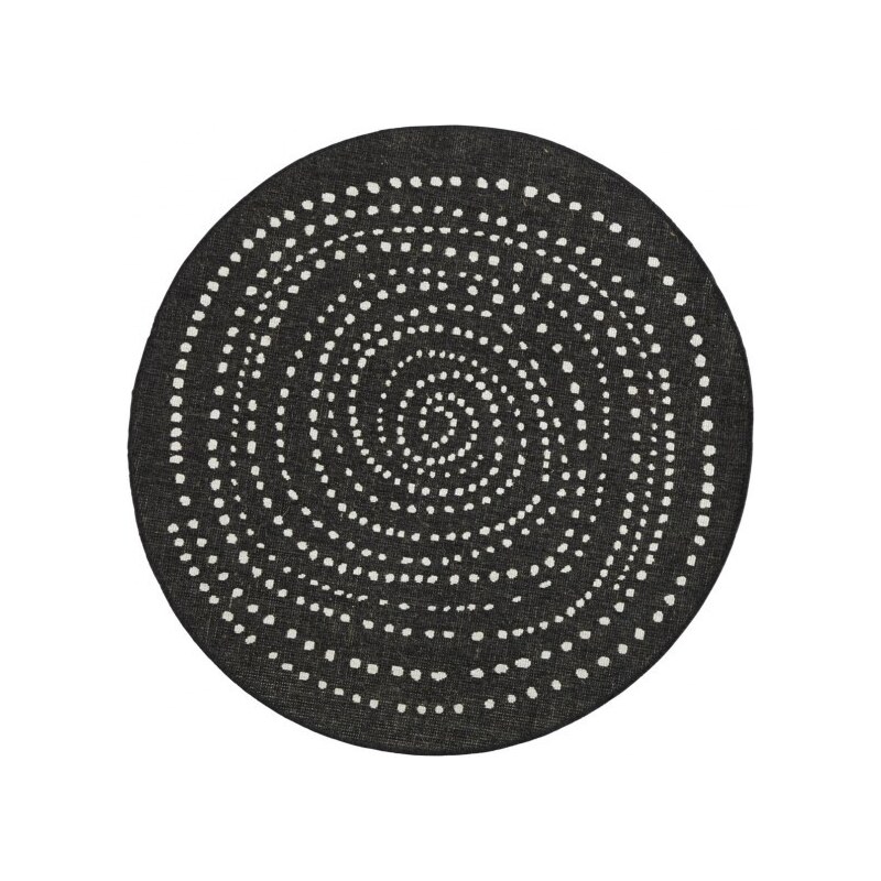 NORTHRUGS - Hanse Home koberce Kusový koberec Twin-Wendeteppiche 103109 schwarz creme kruh – na ven i na doma - 200x200 (průměr) kruh cm