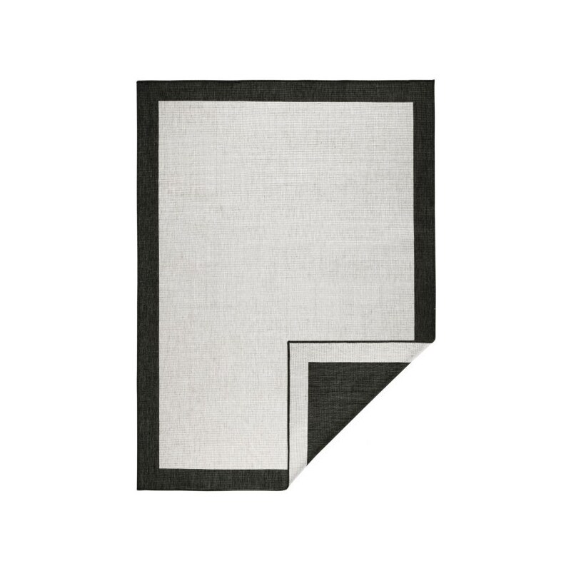 NORTHRUGS - Hanse Home koberce Kusový koberec Twin-Wendeteppiche 103105 creme schwarz – na ven i na doma - 80x150 cm