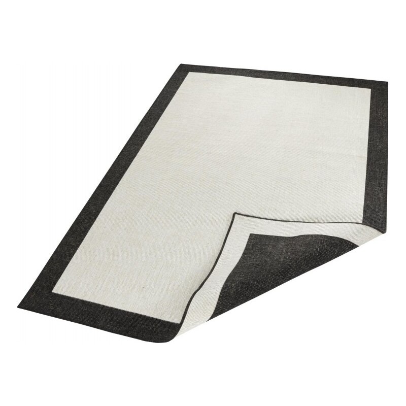 NORTHRUGS - Hanse Home koberce Kusový koberec Twin-Wendeteppiche 103105 creme schwarz – na ven i na doma - 80x150 cm