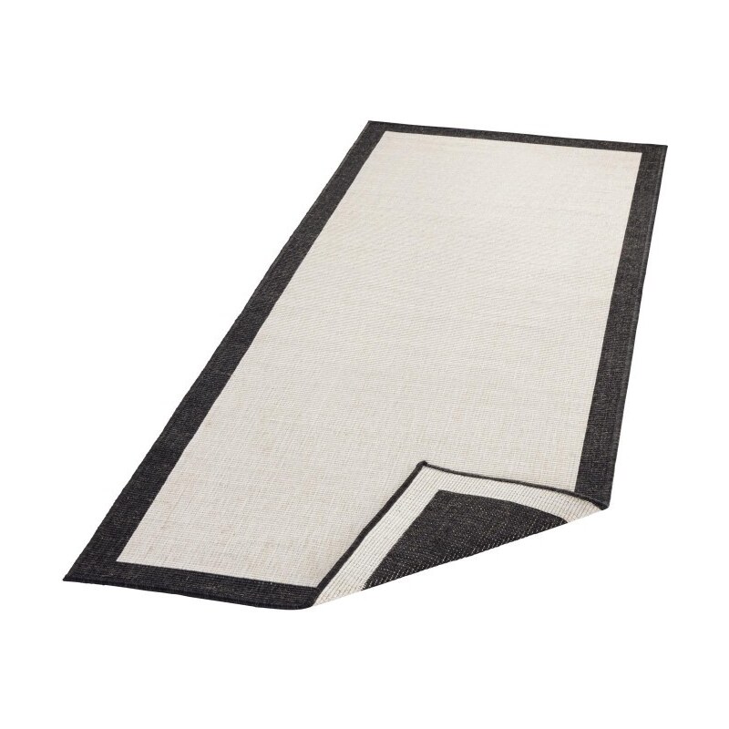 NORTHRUGS - Hanse Home koberce Kusový koberec Twin-Wendeteppiche 103105 creme schwarz – na ven i na doma - 80x150 cm