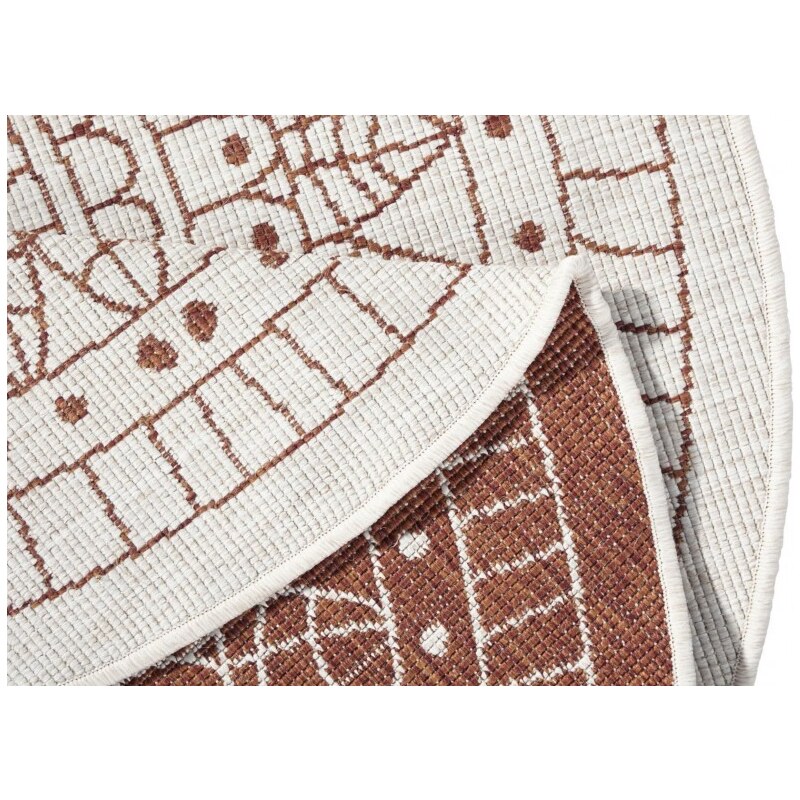 NORTHRUGS - Hanse Home koberce Kusový koberec Twin-Wendeteppiche 103102 creme terra kruh – na ven i na doma - 140x140 (průměr) kruh cm
