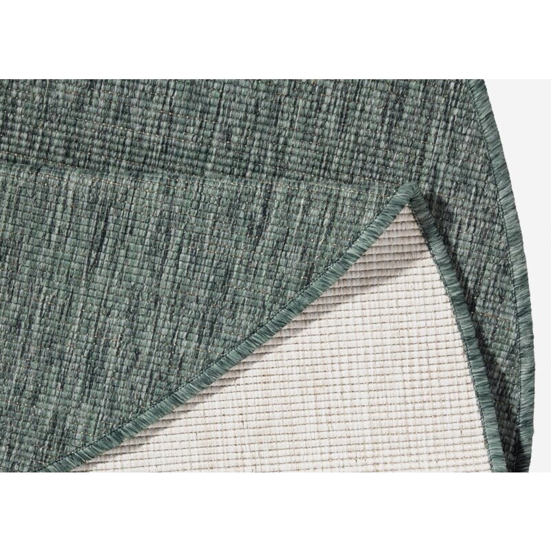 NORTHRUGS - Hanse Home koberce Kusový koberec Twin-Wendeteppiche 103095 grün creme kruh – na ven i na doma - 140x140 (průměr) kruh cm