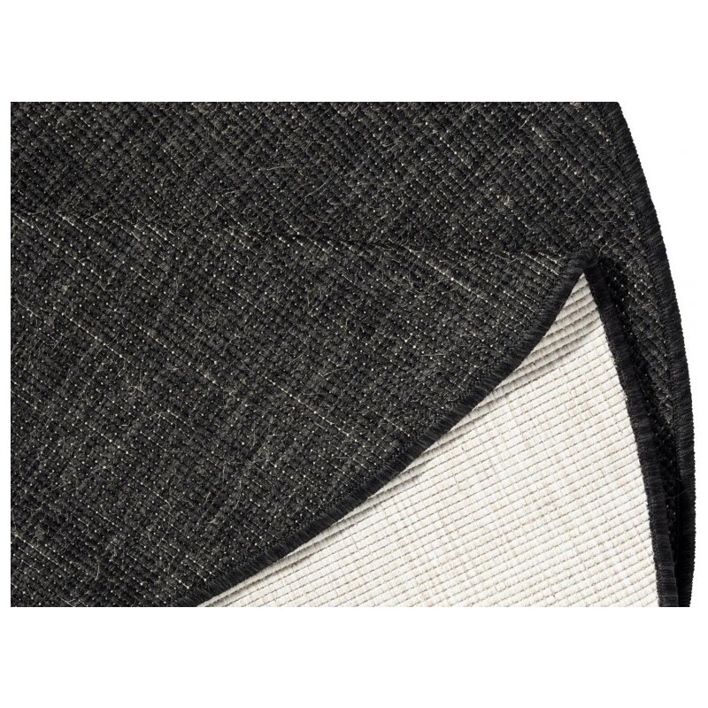 NORTHRUGS - Hanse Home koberce Kusový koberec Twin-Wendeteppiche 103096 schwarz creme kruh – na ven i na doma - 140x140 (průměr) kruh cm