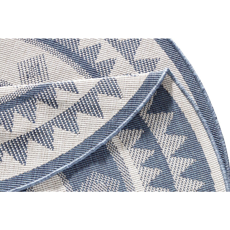 NORTHRUGS - Hanse Home koberce Kusový koberec Twin Supreme 103414 Jamaica blue creme kruh – na ven i na doma - 200x200 (průměr) kruh cm