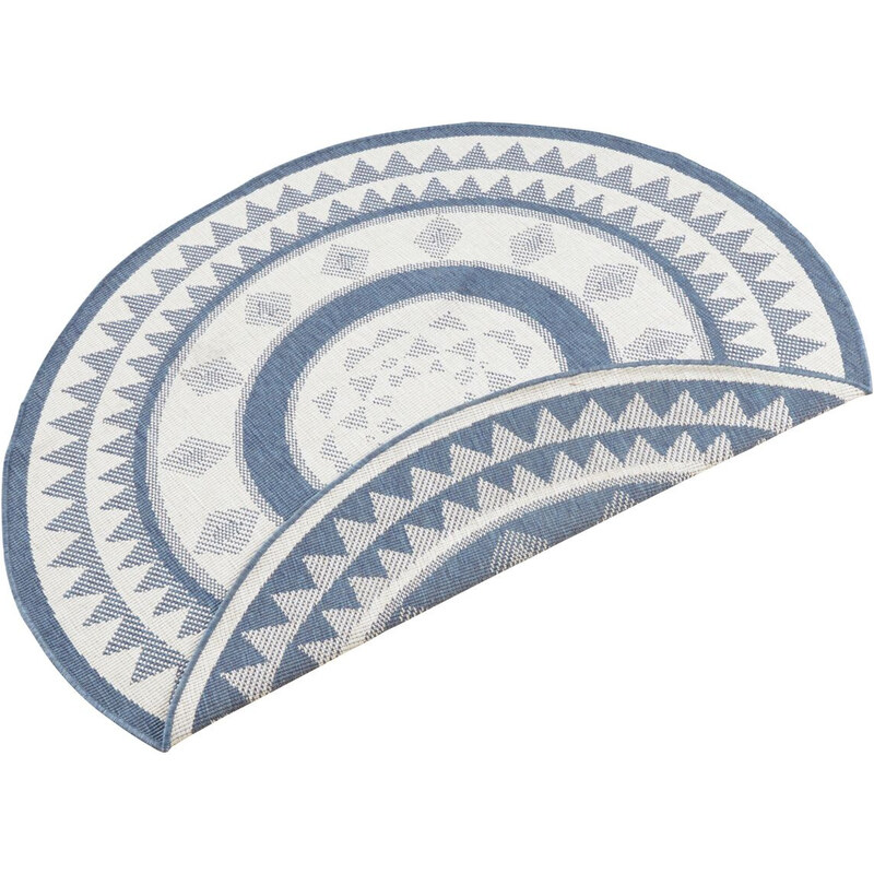 NORTHRUGS - Hanse Home koberce Kusový koberec Twin Supreme 103414 Jamaica blue creme kruh – na ven i na doma - 200x200 (průměr) kruh cm