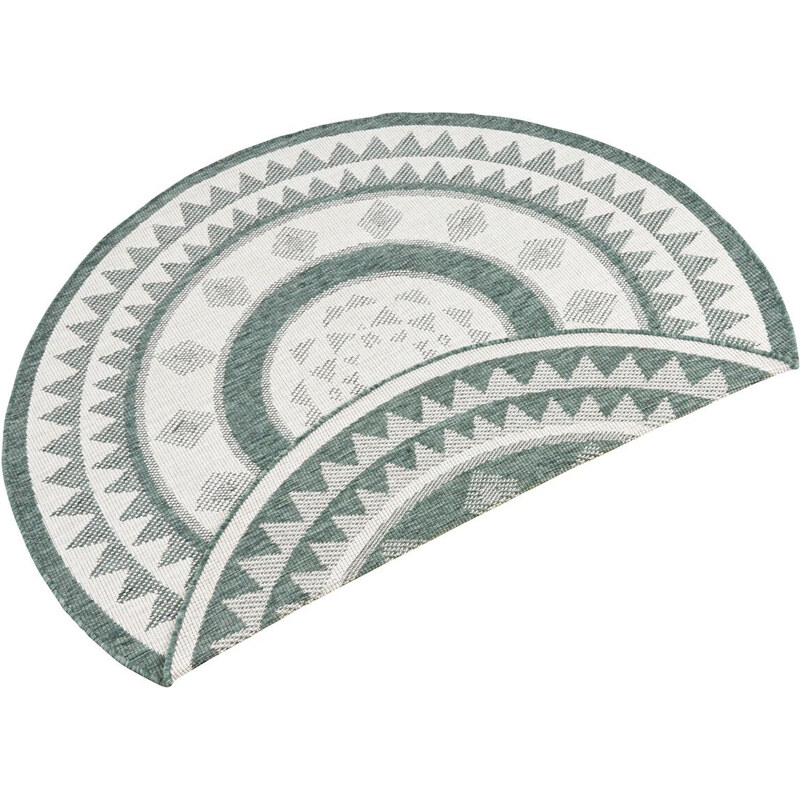 NORTHRUGS - Hanse Home koberce Kusový koberec Twin Supreme 103415 Jamaica green creme kruh – na ven i na doma - 140x140 (průměr) kruh cm