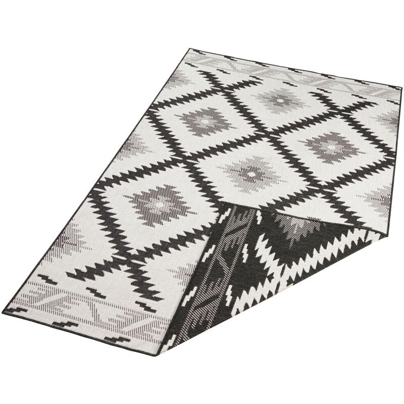 NORTHRUGS - Hanse Home koberce Kusový koberec Twin Supreme 103429 Malibu black creme – na ven i na doma - 80x250 cm