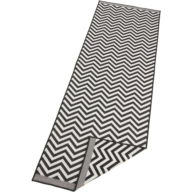 NORTHRUGS - Hanse Home koberce Kusový koberec Twin Supreme 103433 Palma black creme – na ven i na doma - 80x250 cm