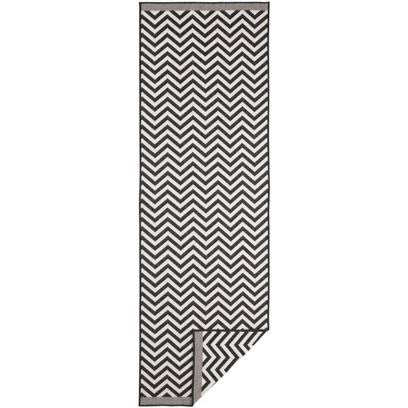 NORTHRUGS - Hanse Home koberce Kusový koberec Twin Supreme 103433 Palma black creme – na ven i na doma - 80x250 cm