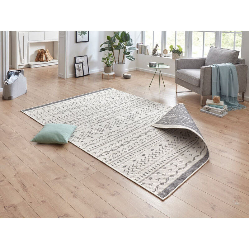 NORTHRUGS - Hanse Home koberce Kusový koberec Twin Supreme 103437 Kuba grey creme – na ven i na doma - 80x250 cm