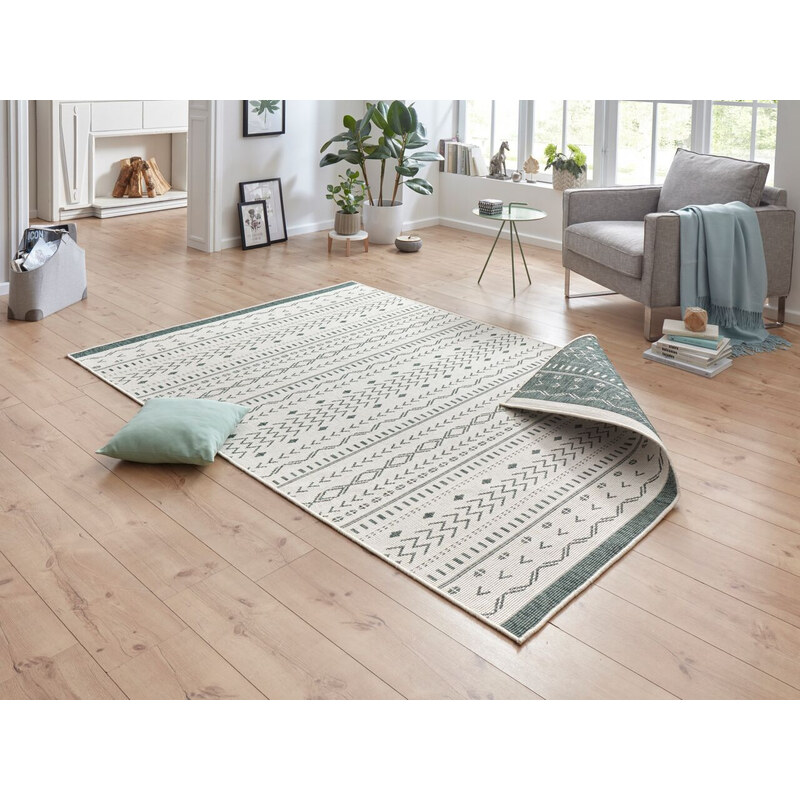 NORTHRUGS - Hanse Home koberce Kusový koberec Twin Supreme 103440 Kuba green creme – na ven i na doma - 80x150 cm