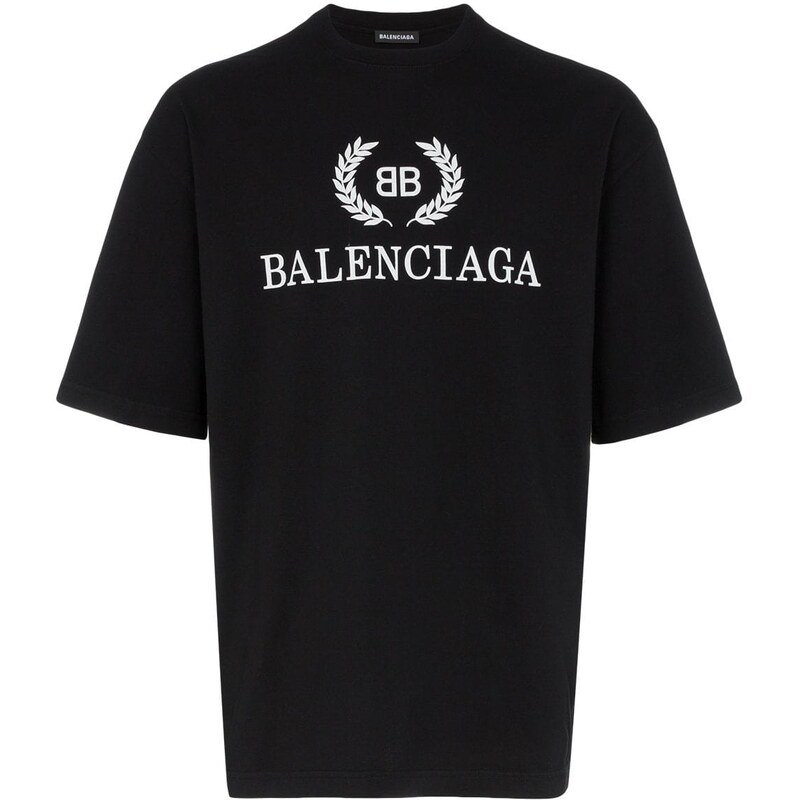 Balenciaga black logo print cotton T-shirt - GLAMI.cz
