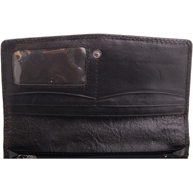 Černá kožená peněženka Cosset 4466 Komodo