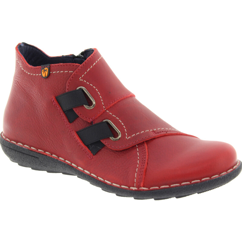 JUNGLA Kožená dámská červená kotníková obuv 6384-GUINDA KEIT-265 - GLAMI.cz