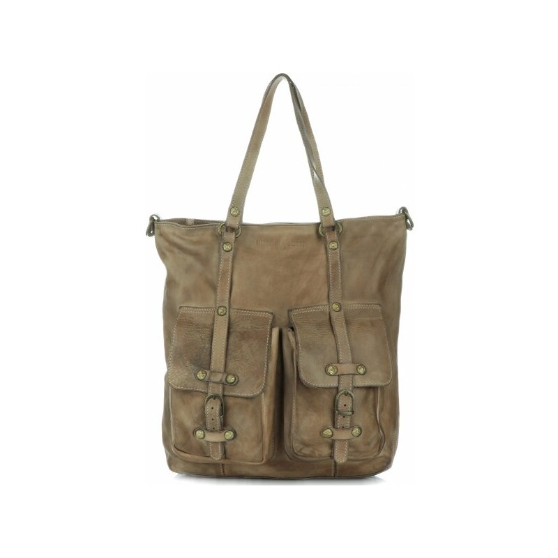 Kožené kabelka shopper bag Vittoria Gotti zemitá V3650 114499056
