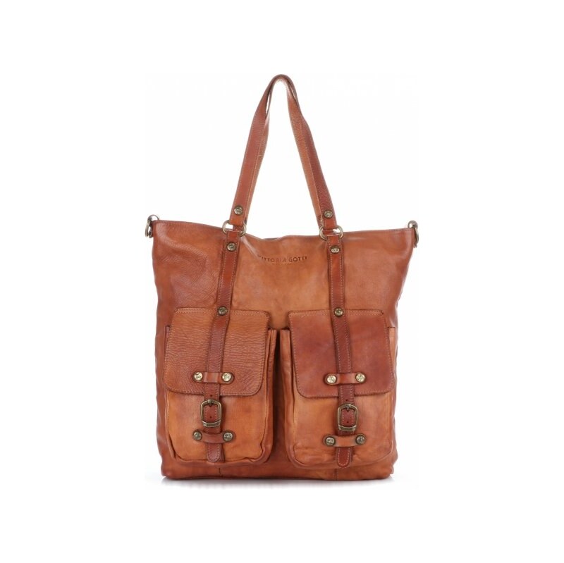 Kožené kabelka shopper bag Vittoria Gotti zrzavá V3650 114499066