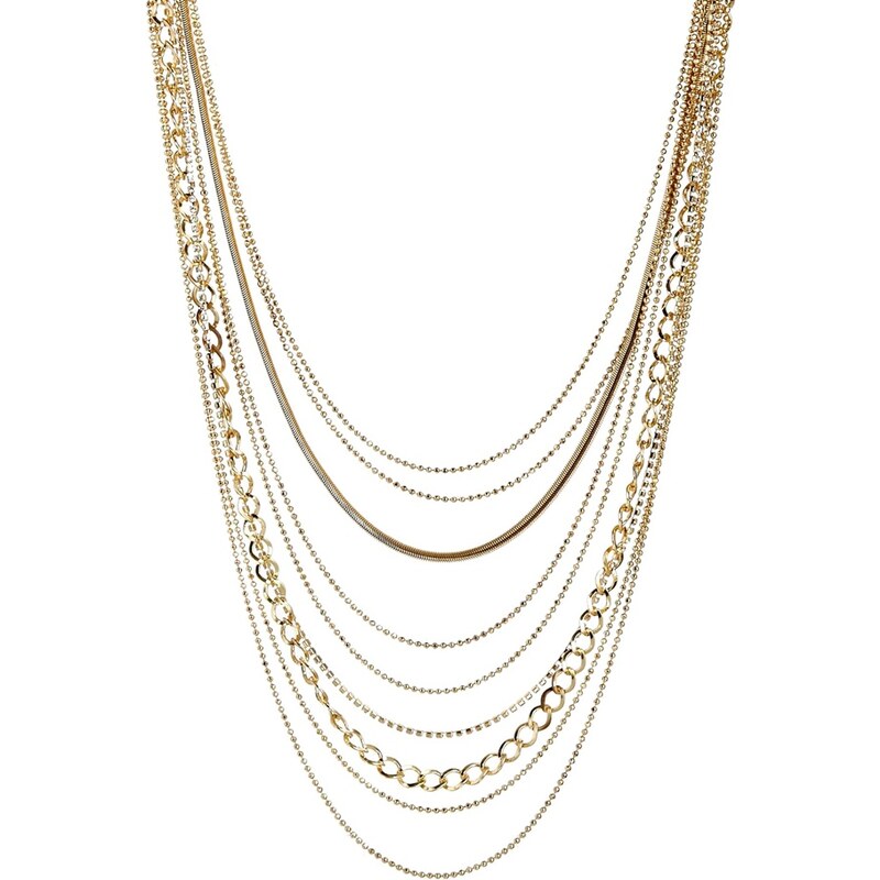 Designsix Multirow Manhattan Necklace - Gold