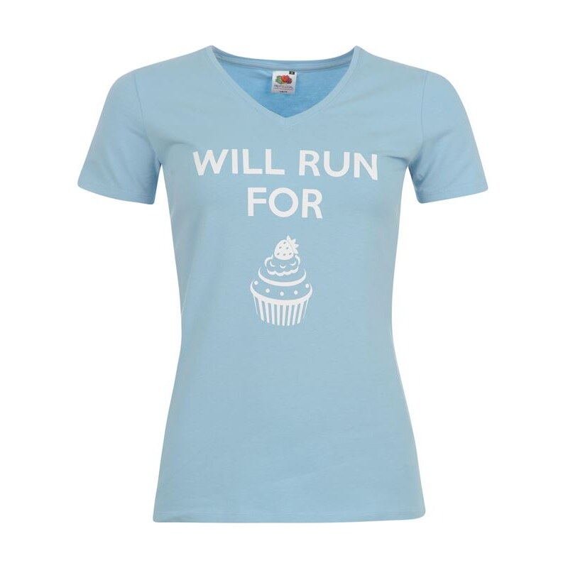 Sweatshop Run 4 Cake T Shirt Ladies Sky 10 (S)