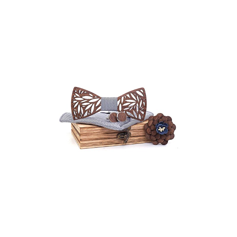 Dřevěné manžetové knoflíčky s motýlkem Veles