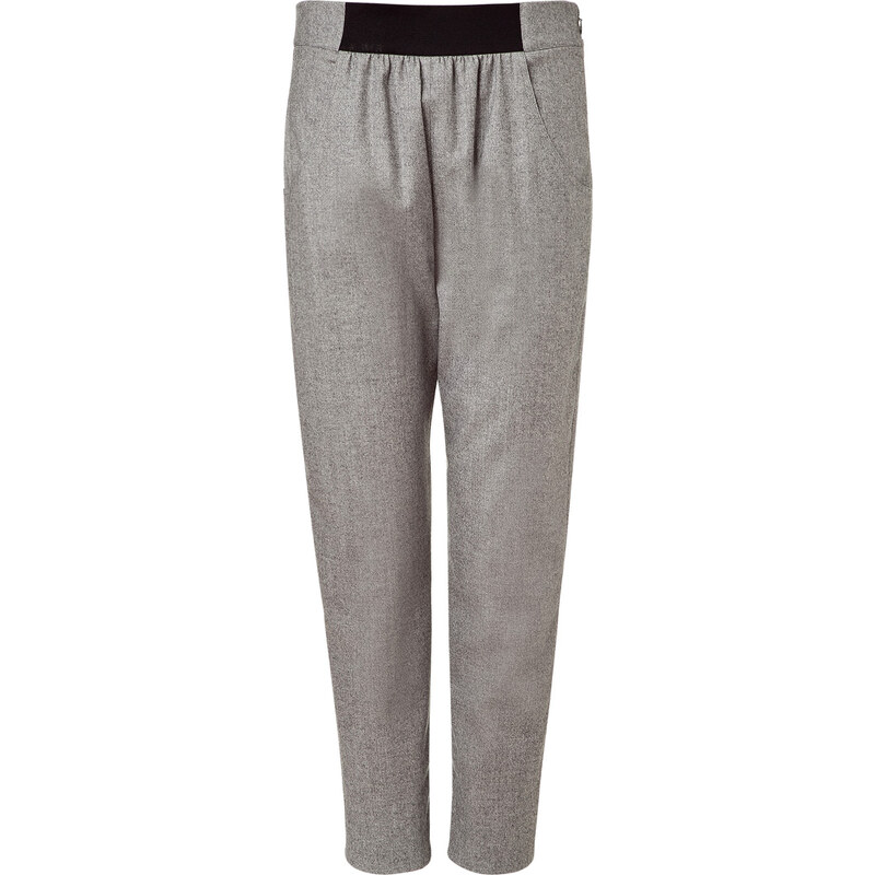 Fendi Light Grey Melange Flannel Stretch Pants