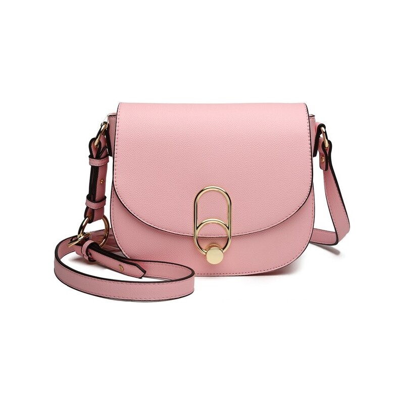 Miss Lulu Kabelka - saddle crossbody s doplňky, růžová