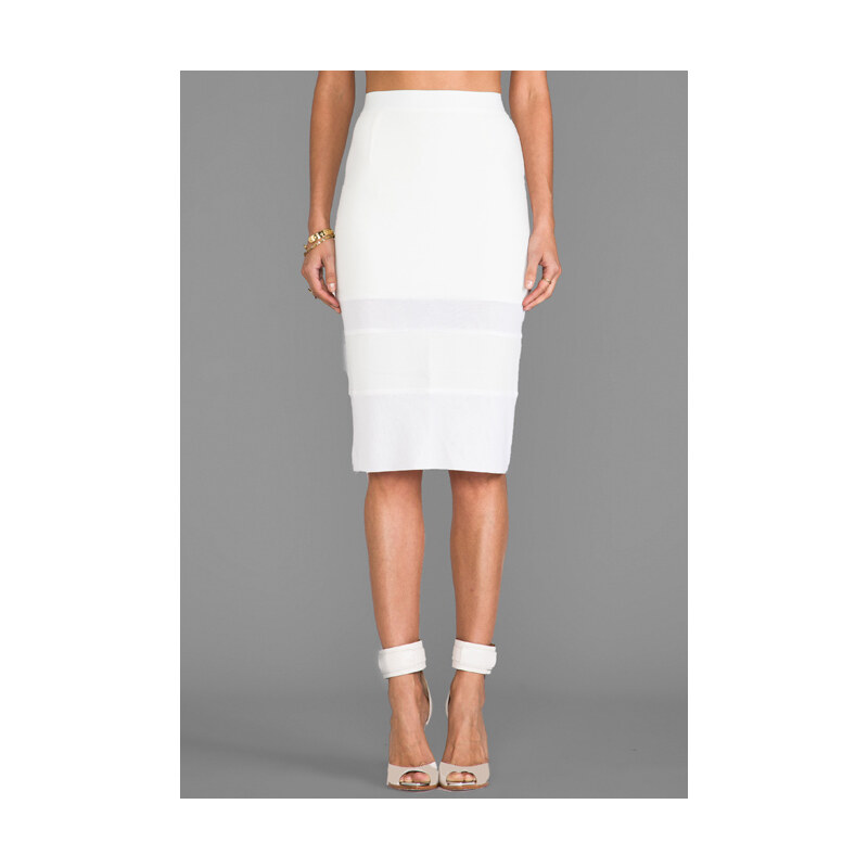 WHITE SUEDE I Like It Sheer Skirt in White