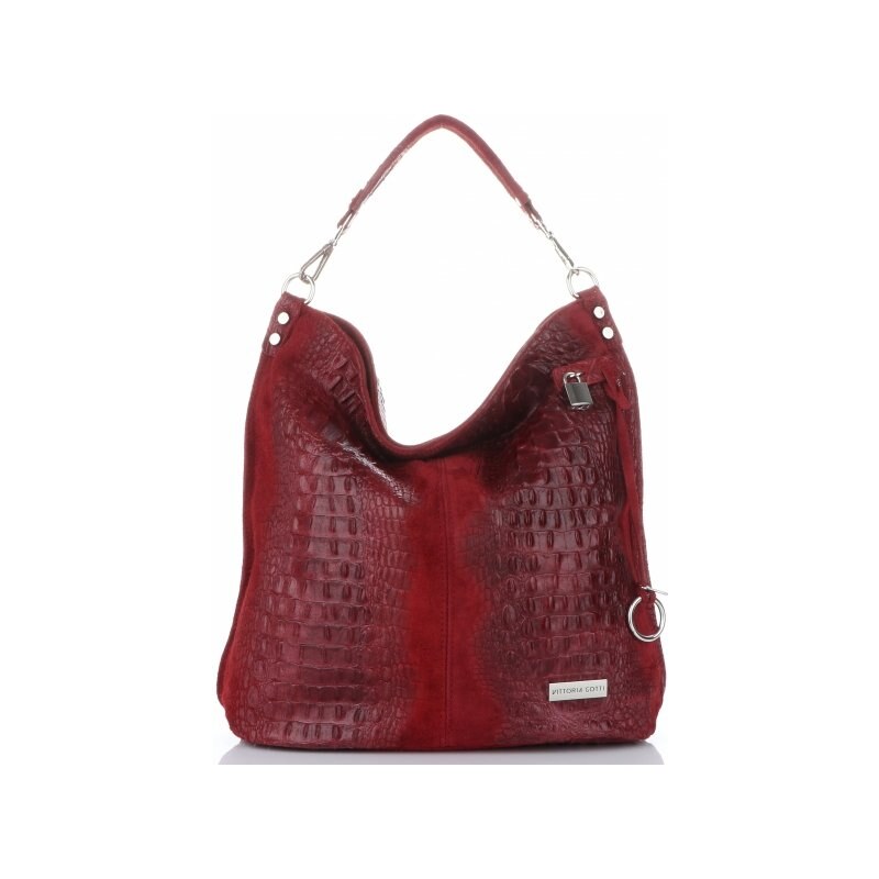 Kožené kabelka shopper bag Vittoria Gotti bordová V898 114499068