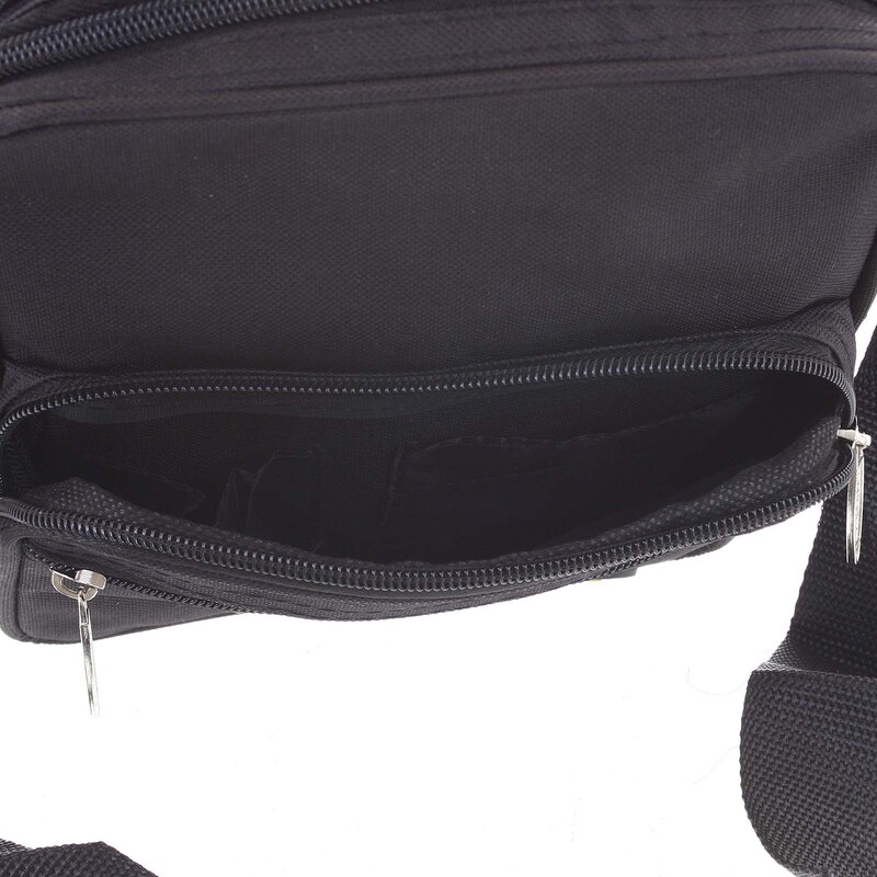 Menší pánská látková černá taška přes rameno - Sanchez Torbos černá