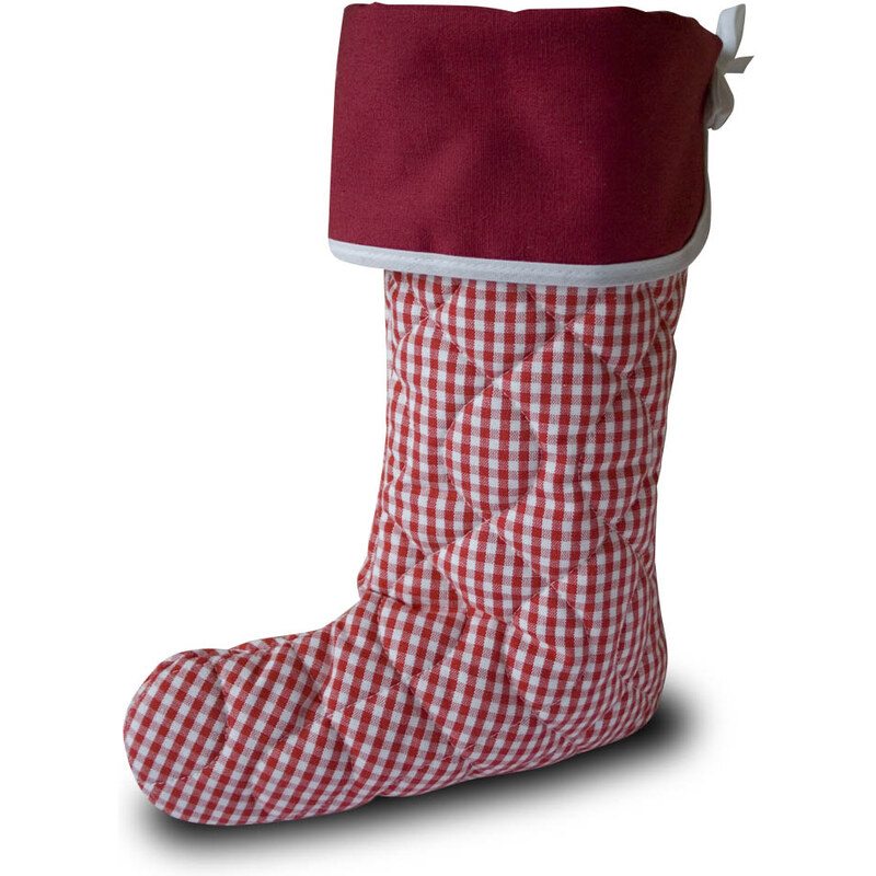 A.Weinberger s.r.o. Vánoční nadílková bota červená kostička, červená