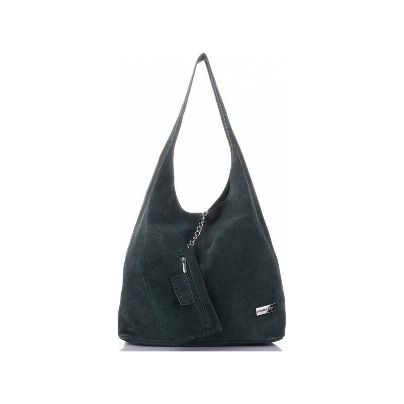 Kožené kabelka shopper bag Vittoria Gotti lahvově zelená V8802 114499067